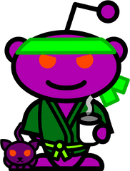 My Snoovatar Is A Purple Robot Ninja - Portable Network Graphics Png