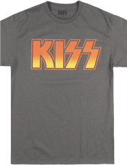 Kiss Band Logo T - Shirt Charcoal Rock Music Tee Mens Kiss Kiss Png