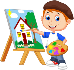 Paint Clipart Boy - Kid Painting Clipart Transparent Png