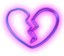 Broken Purple Heart Emoji - Neon Broken Heart Png