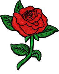 Download Hd Redrose Rose Red Flower Patch Embroidery - Roses With Broken Hearts Png