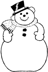 Snowman Clipart Large - Snowman Merry Christmas Coloring Pages Png