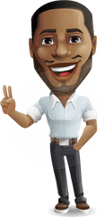 Handsome African American Man Cartoon Vector Character - Handsome Cartoon Man Png