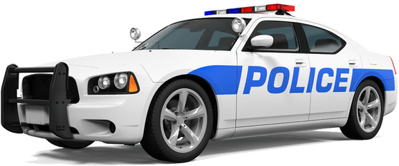 Police Car Officer - White Police Car Png