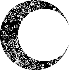 Floral Moon Mark Ii Big Image Png - Transparent Crescent Moon