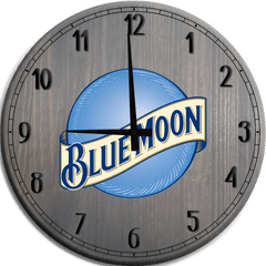 Details About Large Wall Clock Blue Moon Lager Beer Bar Sign - The Grapevine Restaurant Karaoke Bar Png