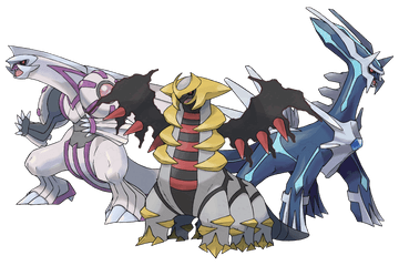 Legendary Pokemon Transparent Background Png Mart - Dialga And Palkia And Giratina