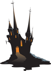 Haunted Castle Silhouette Png - Halloween Castle Clipart