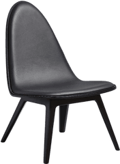 Lounge Chair Black Beech Ultra Leather W Stitches - Black New Nordic Cool MÃ¸bler Png