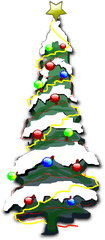 Free Xmas Graphics Download Clip Art - Cartoon Christmas Tree Snow Png