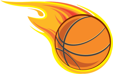 Printed Vinyl Basketball With Flames - For Basketball Png