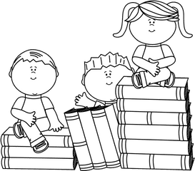 Download Children Clipart Black And White - Books Black And My Cute Graphics Black And White School Png