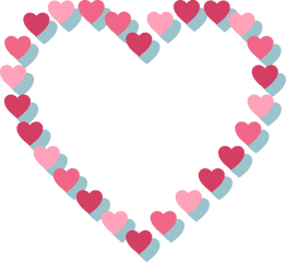 Download Pink Heart With Hearts Outline - Pink Heart Outline Png