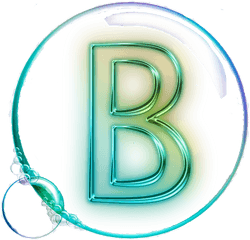 Download Cropped Vector Rainbow Water Bubbles Transparent - Transparent Green Letter B Png