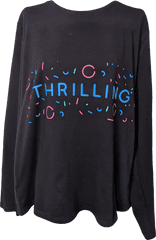 Long Sleeve Black Tee With Sprinkle Png