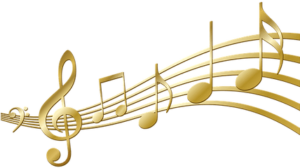 Scores Staff Treble Clef Gold Note - Gold Music Notes Png