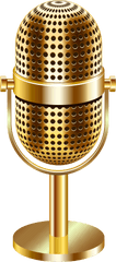 Free Mic Transparent Background - Classic Gold Microphone Png