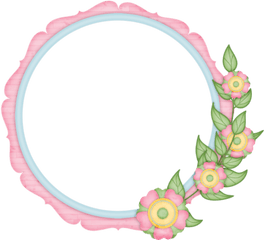 Mq - Round Pink Flower Frames Png