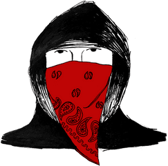 Download Black Hoodie And Red Bandana - Black Hoodie With Bandana Png