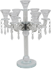 Download Crystal Candelabra With Broken Glass 7 Branch - Stemware Png