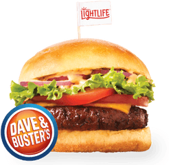 Lightlife - Dave And Busters Lightlife Burger Png