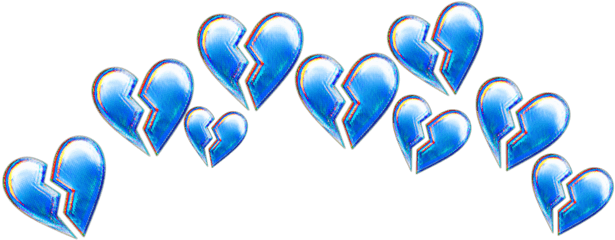 Blueheart Broken Brokenheart Tumblr Crown Heartcrown - Broken Heart Crown Png