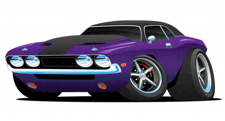 Classic Muscle Car Cartoon - Carros De Caricatura Png