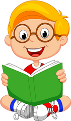 Children Reading Clipart Png 2 Image - Kid Reading A Book Clipart