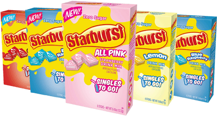 Starburst 0 Sugar Drink Mix Sachet Pack - Starburst Png