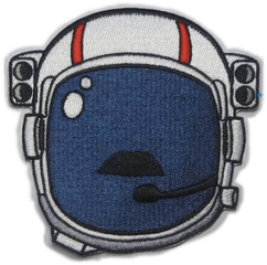 Astronaut Helmet Moustache Patch - Kid Astronaut Helmet Png