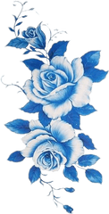 Tatoo Tatouage Bleu Blue Flower Sticker By Solanomie - Dibujos De Rosa Azul Png