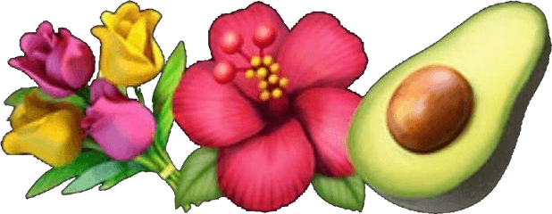 Emoji Emojis Emojicombo Guacamole Flower Flowers - Iphone Emoji Flower Png