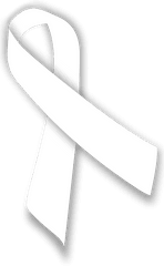 White Ribbon - Transparent Lung Cancer Ribbon Png