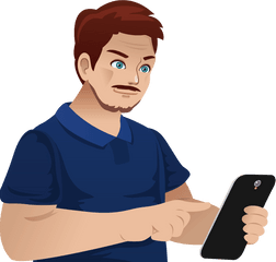 Man With Phone Png Clipart - Cartoon Person Holding Phone