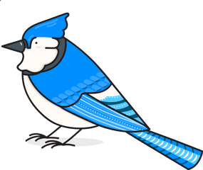 Bird Nerds Stickers Messages Sticker - Clipart Blue Jay Png