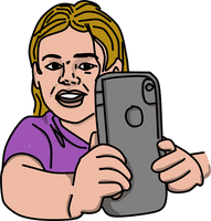 Mobile Using Girl Vector Phone - Free PNG