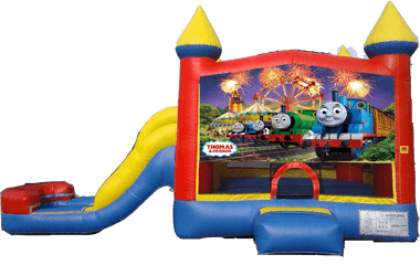 Water Slide Castle Combo Side U2013 Thomas The Train - Inflatable Water Slide Wwe Png