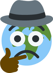 Planet Earth Emoji With Large Frown - Frowning Eyes Clipart Png