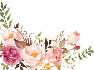 Download Hd Floral Marsala Rosa - Watercolor Floral Watercolor Flower Border Png