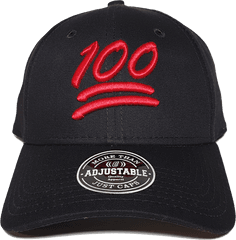 100 Emoji Cap Adjustable Black - For Baseball Png