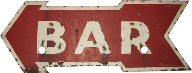 Vintage Ex Neon Tin Arrow Bar Sign - Vintage Bar Sign Png