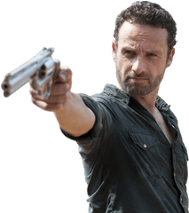 Man Holding Gun Png 1 Image - Rick The Walking Dead