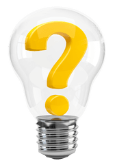 Light Question Mark Thought Bulb With Icon - Free PNG