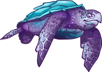 Download Cartoon Leatherback Sea Turtle - Full Size Png Purple Sea Turtle Cartoon