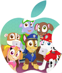 Paw Patrol In Apple Iphone Logo By Rainboweeveede - Paw Patrol Rainbow Eevee Zuma Y Rocky Png