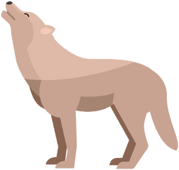 Wolf Howling Flat - Wolf Flat Png