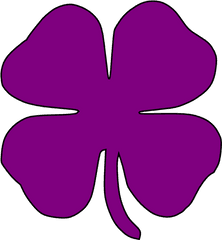 Purple Shamrock Clip Art - Vector Clip Art Purple Four Leaf Clover Png