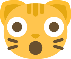 Free Emoji Cat Face Shocked Png With - Cat Emoji Smiling Png