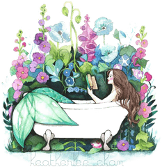 Bath Drawing Watercolor Free Library - Watercolor Mermaid In Bath Png