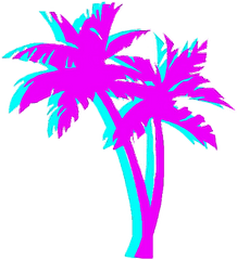 Download Palmtree Palm Night Japan Tumblr Aesthetic - Vaporwave Palm Tree Png Transparent